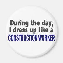 Construction Worker During The Day Refrigerator Magnets