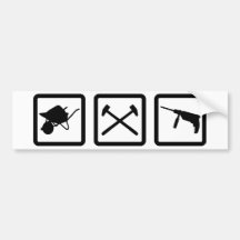 construction worker gear bumper sticker
