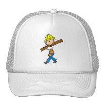 Construction Worker with Lumber Mesh Hats
