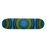 Contemporary blue and green circles skate board