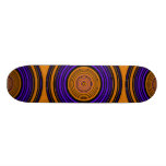 Contemporary brown and purple circles skate board decks