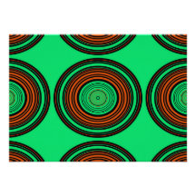 Contemporary orange and green circles personalised announcements