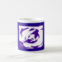 Contemporary rose - Blue Border Coffee Mugs