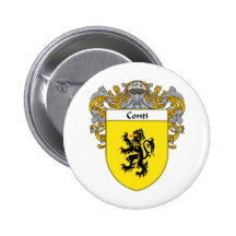 Conti Coat of Arms (Mantled) Pinback Button