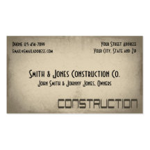Contractor Construction Business Card