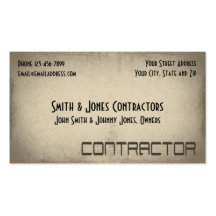 Contractor Construction Business Card