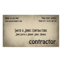 Contractor Construction Business Card