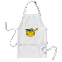cook my dinner! with saucepan frying pan apron