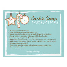 Cookie Swap Instruction Card - You can customise! Custom Invitations