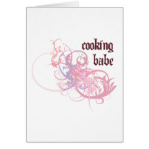 Cooking Babe Greeting Cards