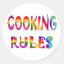 Cooking Rules Round Sticker