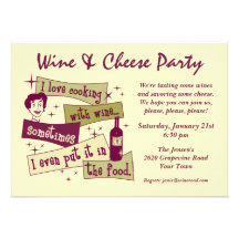 Cooking With Wine Invitation