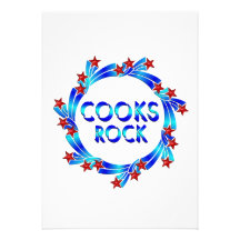 Cooks Rock Red Stars Personalized Announcements