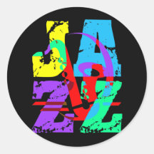 Cool and hip Jazz Round Sticker