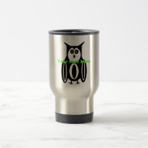 Cool black and white owl mug