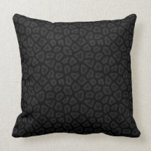Cool Black & Grey Leopard Print Pattern Pillow