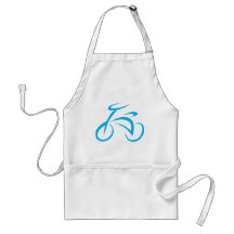 Cool Blue Bicycle Biking Logo Apron