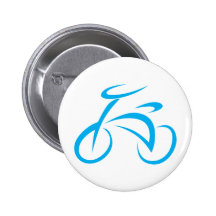 Cool Blue Bicycle Biking Logo Buttons