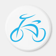 Cool Blue Bicycle Biking Logo Magnets