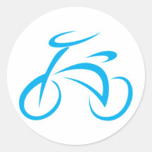 Cool Blue Bicycle Biking Logo Stickers
