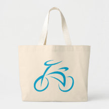 Cool Blue Bicycle Biking Logo Tote Bags