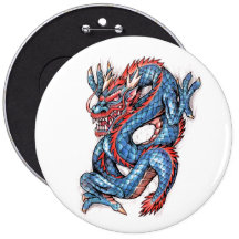 Cool Blue Oriental Dragon Tattoo Pins
