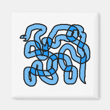 Cool Blue Snake Design. Refrigerator Magnet