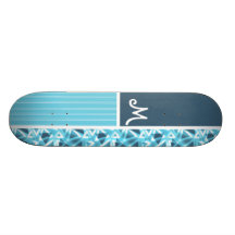 Cool Blue Triangle Pattern Custom Skate Board