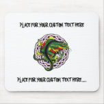 Cool cartoon tattoo symbol green lizard tribal mousepad