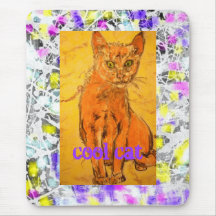 cool cat drip slogan mousepads