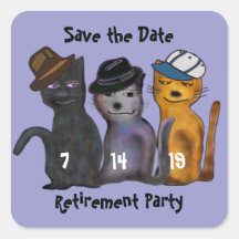 Cool Cats Retirement Party Stickers