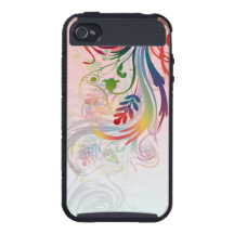Cool colourful summer colours swirls flowers iPhone 4 cover