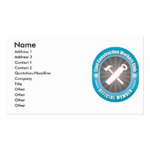 Cool Construction Workers Club Business Card