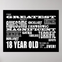 Cool Fun 18th Birthday Party Greatest 18 Year Old Print