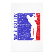 Cool golf designs personalized stationery