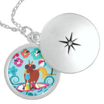 Cool Horse Surfer Dude Summer Fun Beach Party Custom Necklace