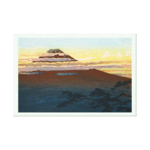 Cool japanese mountain fuji sunset clouds scenery gallery wrap canvas