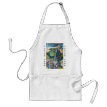 Cool japanese vintage ukiyo-e waterfall Hokusai Apron