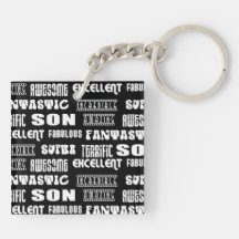 Cool Modern Design 4 Sons  Positive Words Square Acrylic Keychain