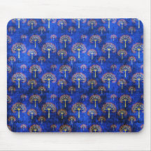 Cool  oriental blue pattern mousepad