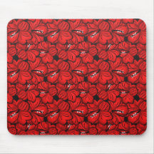 Cool  oriental red flowers mousepad