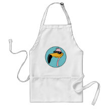 cool pink flamingo in sunglasses aprons