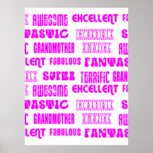 Cool Pink Modern Design 4 Grandmothers  Positives Print