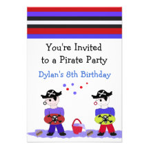 Cool Pirate Party Birthday Invitation