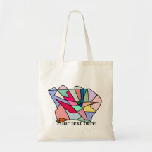 Cool stained glass lips and tongue in multicolors canvas bags