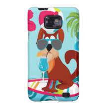 Cool Surfer Dog Surfboard Summer Beach Party Fun Samsung Galaxy SII Covers