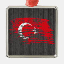 Cool Turkish flag design Christmas Tree Ornaments