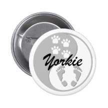Cool yin yang yorkie buttons