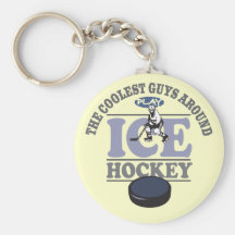 Coolest Guys Play Hockey Keychains