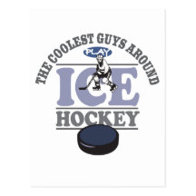 Coolest Guys Play Hockey Postcard